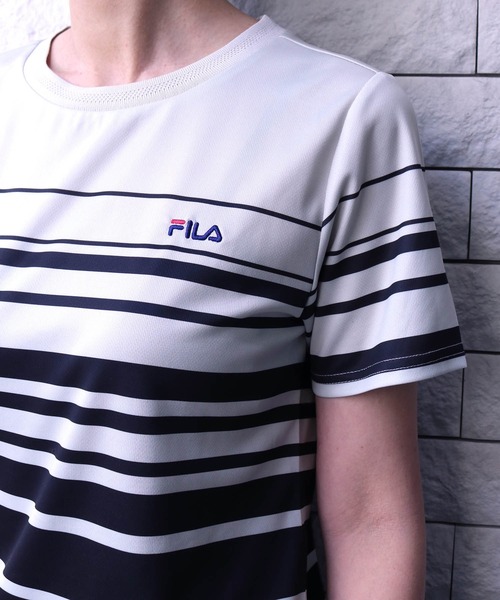 FILA(フィラ)の「【FILA】2枚組 ライトカーディガン + ボーダー半袖Tシャツ(カーディガンインナーセット)(アンサンブル・レディース・ライラック/ブラック/ミント/ネイビー/ライトグレー・L/LL/M/3L/S)」の15枚目の写真