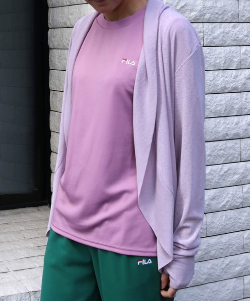 FILA(フィラ)の「【FILA】2枚組 ライトカーディガン + ボーダー半袖Tシャツ(カーディガンインナーセット)(アンサンブル・レディース・ライラック/ブラック/ミント/ネイビー/ライトグレー・L/LL/M/3L/S)」の18枚目の写真