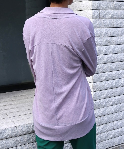 FILA(フィラ)の「【FILA】2枚組 ライトカーディガン + ボーダー半袖Tシャツ(カーディガンインナーセット)(アンサンブル・レディース・ライラック/ブラック/ミント/ネイビー/ライトグレー・L/LL/M/3L/S)」の14枚目の写真