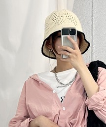 カラーエッジかぎ針編みハット