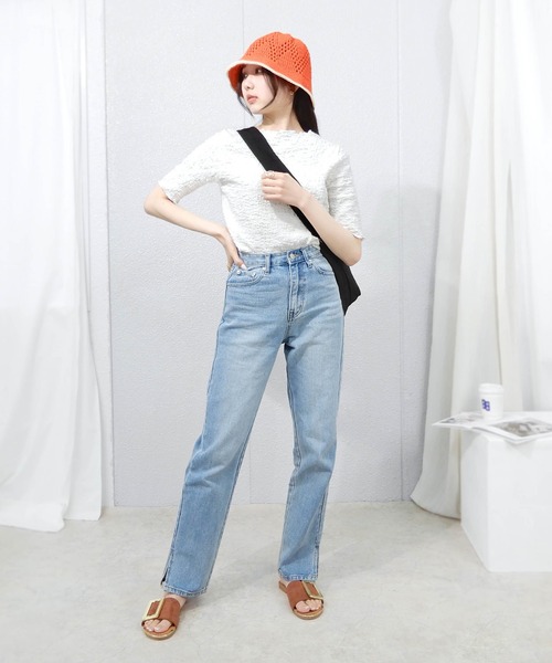 minia(ミニア)の「カラーエッジかぎ針編みハット(ハット・レディース・ブラック/アイボリー/オレンジ系/グリーン・FREE)」の22枚目の写真