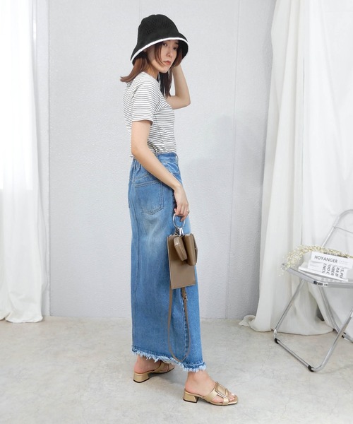 minia(ミニア)の「カラーエッジかぎ針編みハット(ハット・レディース・ブラック/アイボリー/オレンジ系/グリーン・FREE)」の13枚目の写真