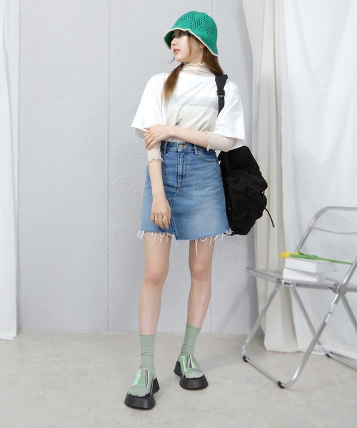 minia(ミニア)の「カラーエッジかぎ針編みハット(ハット・レディース・ブラック/アイボリー/オレンジ系/グリーン・FREE)」の21枚目の写真