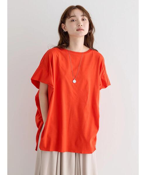 AMERICAN HOLIC（アメリカンホリック）の「キレイCottonボックスシルエットカットチュニック（チュニック・レディース・ブラック/チャコールグレー/オレンジ/オフホワイト/グレイッシュベージュ・M/L）」の10枚目の写真