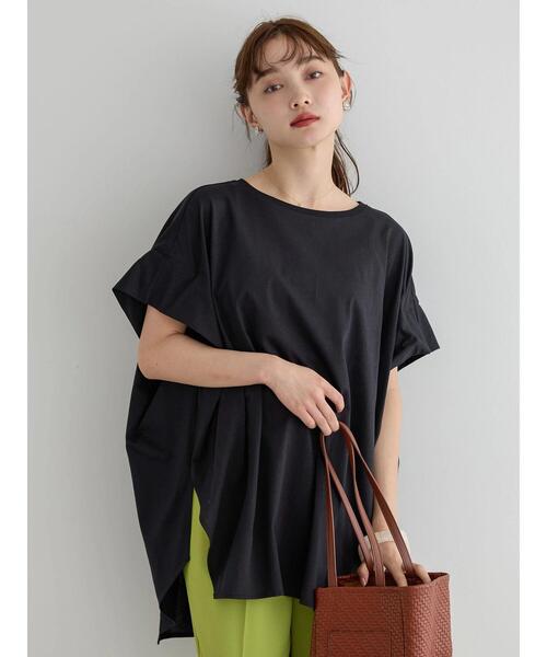 AMERICAN HOLIC（アメリカンホリック）の「キレイCottonボックスシルエットカットチュニック（チュニック・レディース・ブラック/チャコールグレー/オレンジ/オフホワイト/グレイッシュベージュ・M/L）」の17枚目の写真