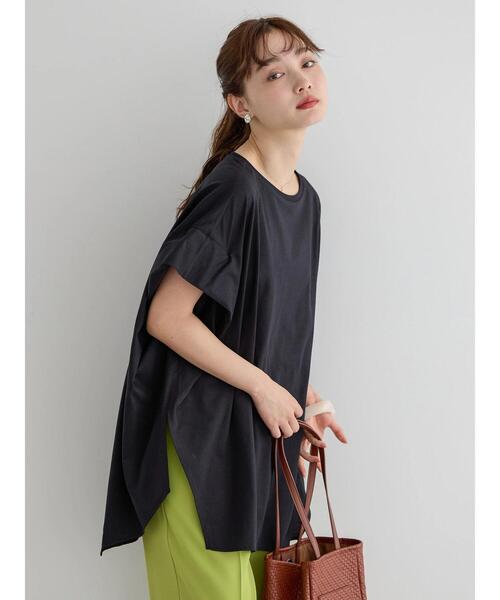 AMERICAN HOLIC（アメリカンホリック）の「キレイCottonボックスシルエットカットチュニック（チュニック・レディース・ブラック/チャコールグレー/オレンジ/オフホワイト/グレイッシュベージュ・M/L）」の18枚目の写真