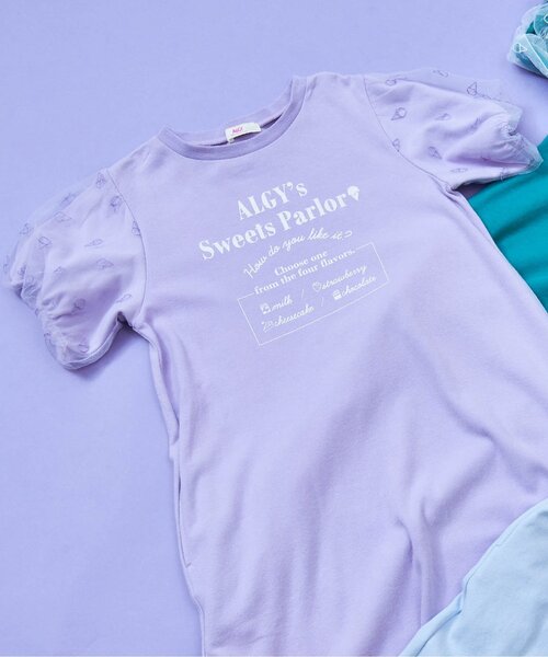 algy(アルジー)の「接触冷感アイス柄チュールTワンピ(ワンピース・キッズ・グリーン/サックスブルー/ラベンダー・SMALL/MEDIUM/X-SMALL/XX-SMALL/XXX-SMALL)」の3枚目の写真