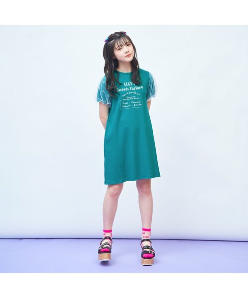 algy(アルジー)の「接触冷感アイス柄チュールTワンピ(ワンピース・キッズ・グリーン/サックスブルー/ラベンダー・SMALL/MEDIUM/X-SMALL/XX-SMALL/XXX-SMALL)」の4枚目の写真