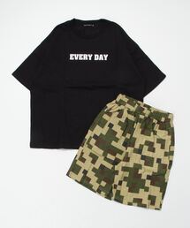 FUNALIVE | 総柄ハーフパンツ プリントBIG 半袖Tシャツセットアップ キッズ(Tシャツ/カットソー)