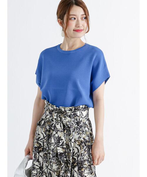 Te chichi（テチチ）の「フレンチスリーブニット【接触冷感】（ニット/セーター・レディース・ブラウン/ブルー/ブラック/イエロー・F）」の9枚目の写真