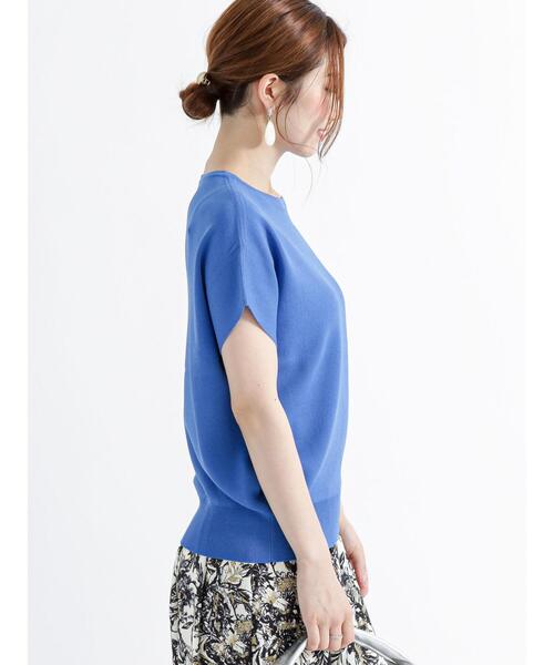 Te chichi（テチチ）の「フレンチスリーブニット【接触冷感】（ニット/セーター・レディース・ブラウン/ブルー/ブラック/イエロー・F）」の11枚目の写真