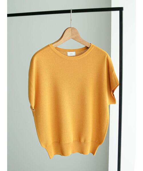 Te chichi（テチチ）の「フレンチスリーブニット【接触冷感】（ニット/セーター・レディース・ブラウン/ブルー/ブラック/イエロー・F）」の4枚目の写真