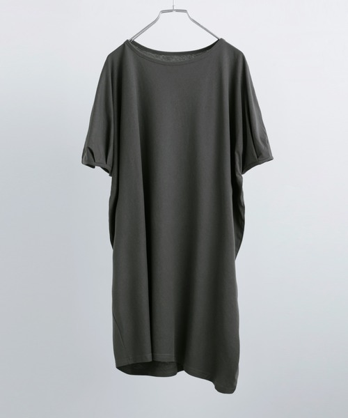 Fashion Letter(ファッションレター)の「【M-5L】5分袖アシメプルオーバー(チュニック・レディース・チャコールグレー/カーキ/ブラック/ホワイト・M~L/LL~3L/4L~5L)」の18枚目の写真