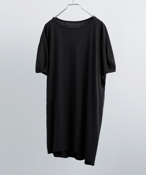 Fashion Letter(ファッションレター)の「【M-5L】5分袖アシメプルオーバー(チュニック・レディース・チャコールグレー/カーキ/ブラック/ホワイト・M~L/LL~3L/4L~5L)」の9枚目の写真