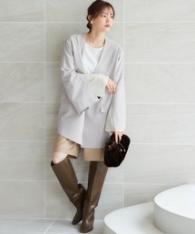 miclat | 大きいサイズ　袖スリットノーカラージャケット　miclat(ノーカラージャケット)