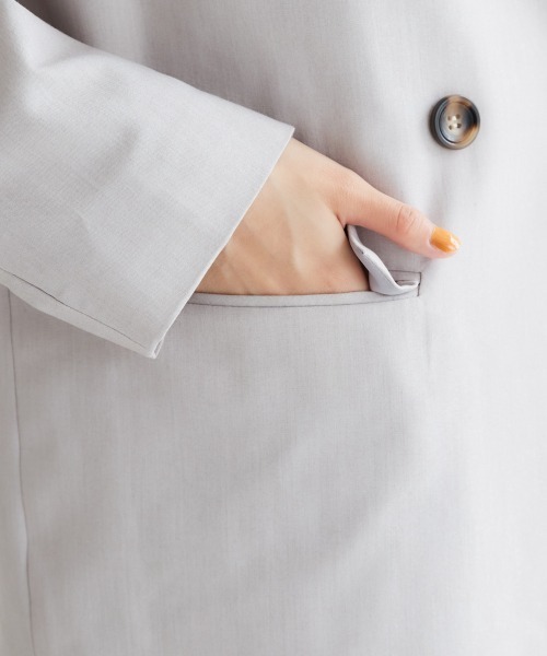 miclat（ミクラ）の「大きいサイズ　袖スリットノーカラージャケット　miclat（ノーカラージャケット・レディース・ライトグレー/ブラック・L/LL/3L/4L/5L）」の13枚目の写真