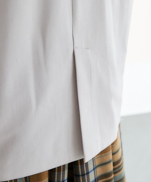 miclat（ミクラ）の「大きいサイズ　袖スリットノーカラージャケット　miclat（ノーカラージャケット・レディース・ライトグレー/ブラック・L/LL/3L/4L/5L）」の14枚目の写真