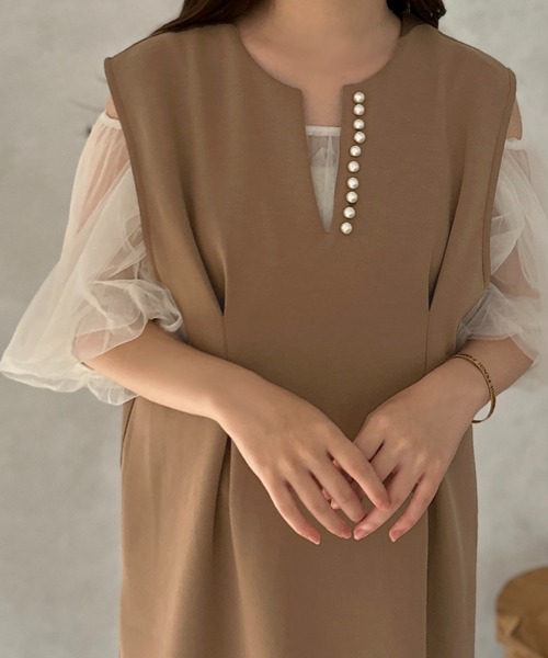 apres jour clair(アプレジュールクレア)の「【apres jour clair】2WAYチュールブラウス【ZOZOTOWN限定アイテム】(Tシャツ/カットソー・レディース・ブラウン系その他/アイボリー/ブラック・フリー/X-LARGE)」の18枚目の写真