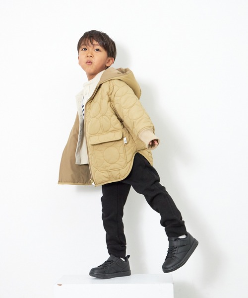 MAKE YOUR DAY（メイクユアデイ）の「リバーシブルドットキルトコート■80～140cm（ダウンジャケット/コート・キッズ・ベージュ/アイボリー/カーキ・100/110/120/130/140/90/80）」の6枚目の写真