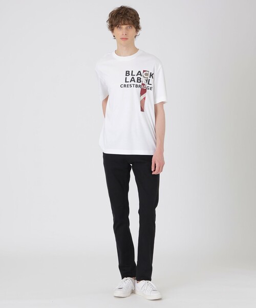 【新品・未使用】ブラックレーベル クレストブリッジ Tシャツ 白 M クレストブリッジチェックカラーTシャツ（カットソー）｜BLACK