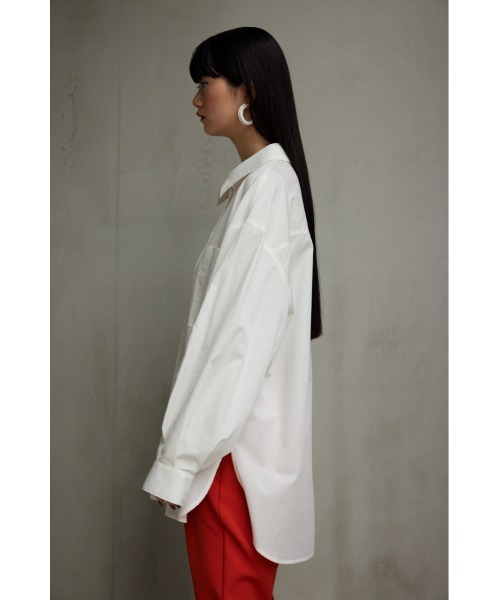 AZUL by moussy（アズールバイマウジー）の「リラテックコットンルーズシャツ（シャツ/ブラウス・レディース・オフホワイト/ブラック系その他/イエロー系その他・SMALL/MEDIUM）」の8枚目の写真