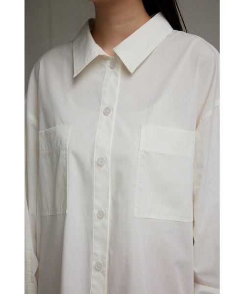 AZUL by moussy（アズールバイマウジー）の「リラテックコットンルーズシャツ（シャツ/ブラウス・レディース・オフホワイト/ブラック系その他/イエロー系その他・SMALL/MEDIUM）」の10枚目の写真