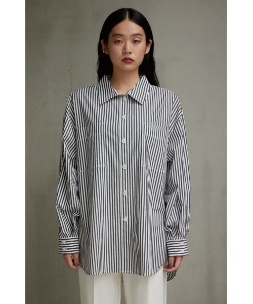 AZUL by moussy（アズールバイマウジー）の「リラテックコットンルーズシャツ（シャツ/ブラウス・レディース・オフホワイト/ブラック系その他/イエロー系その他・SMALL/MEDIUM）」の16枚目の写真