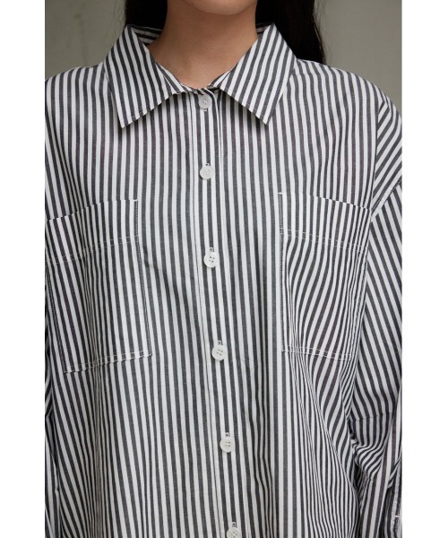 AZUL by moussy（アズールバイマウジー）の「リラテックコットンルーズシャツ（シャツ/ブラウス・レディース・オフホワイト/ブラック系その他/イエロー系その他・SMALL/MEDIUM）」の19枚目の写真