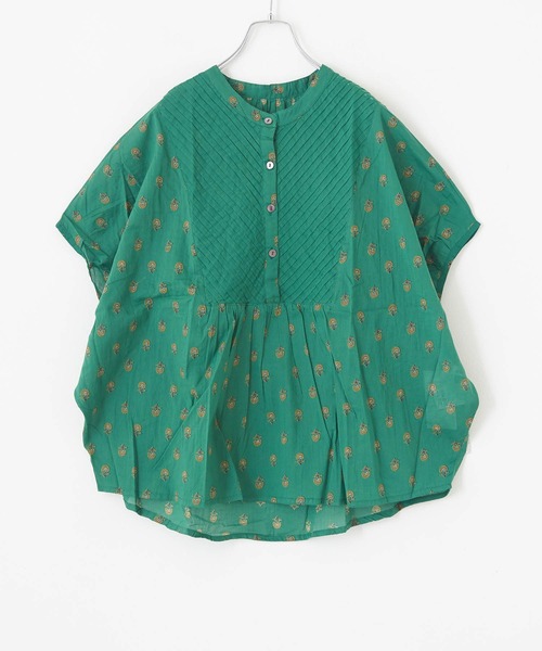 CUBE SUGAR(キューブシュガー)の「フラワープリントピンタックプルオーバーブラウス(シャツ/ブラウス・レディース・ブラック/ベージュ/オレンジ/グリーン・M)」の21枚目の写真