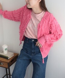 fredy emue | ニットフリンジZIPカーディガン(カーディガン/ボレロ)