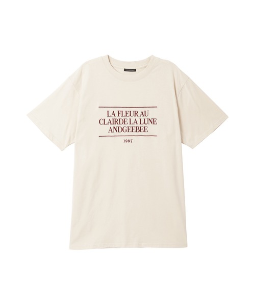 ANDGEEBEE（アンジービー）の「UNISEX メッセージエンブロイダリーT（Tシャツ/カットソー・レディース・ブルー/ベージュ・X-LARGE）」の7枚目の写真