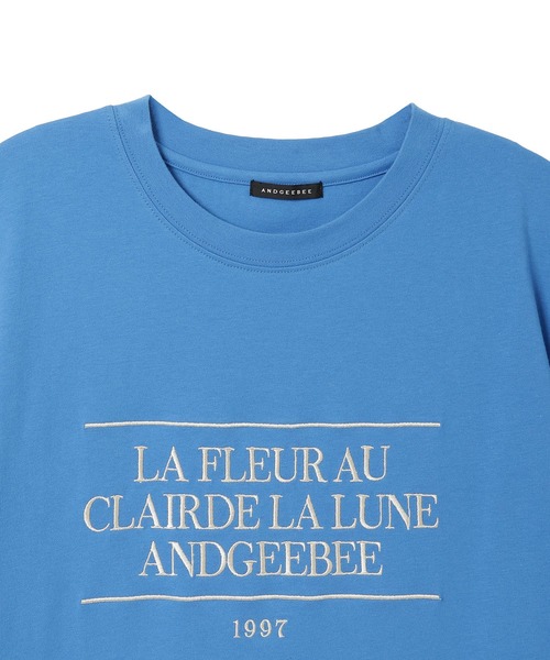 ANDGEEBEE（アンジービー）の「UNISEX メッセージエンブロイダリーT（Tシャツ/カットソー・レディース・ブルー/ベージュ・X-LARGE）」の15枚目の写真