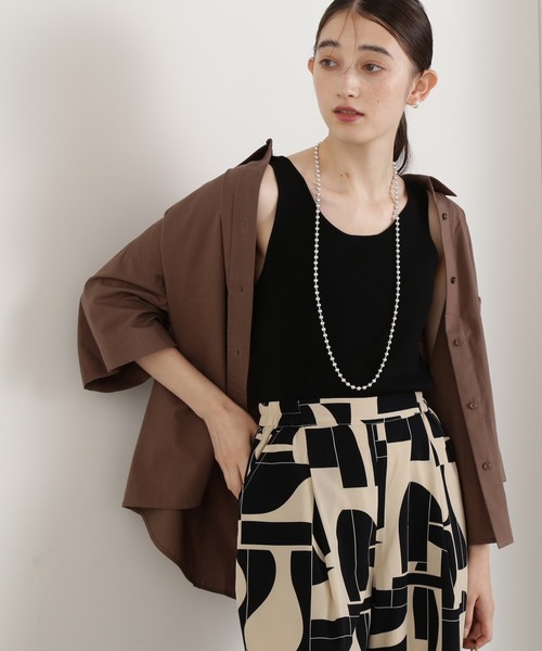 N.（N. Natural Beauty Basic）（エヌエヌナチュラルビューティーベーシック）の「◆コットンハーフスリーブシャツ（シャツ/ブラウス・レディース・ホワイト/モカ/ブルー・MEDIUM）」の2枚目の写真