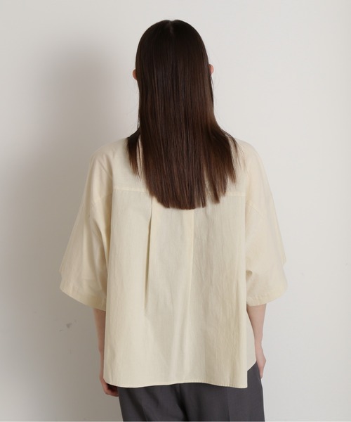 N.（N. Natural Beauty Basic）（エヌエヌナチュラルビューティーベーシック）の「◆コットンハーフスリーブシャツ（シャツ/ブラウス・レディース・ホワイト/モカ/ブルー・MEDIUM）」の12枚目の写真