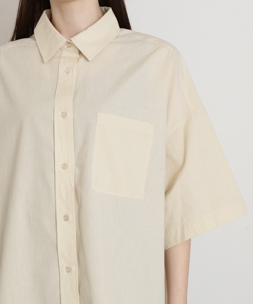 N.（N. Natural Beauty Basic）（エヌエヌナチュラルビューティーベーシック）の「◆コットンハーフスリーブシャツ（シャツ/ブラウス・レディース・ホワイト/モカ/ブルー・MEDIUM）」の13枚目の写真