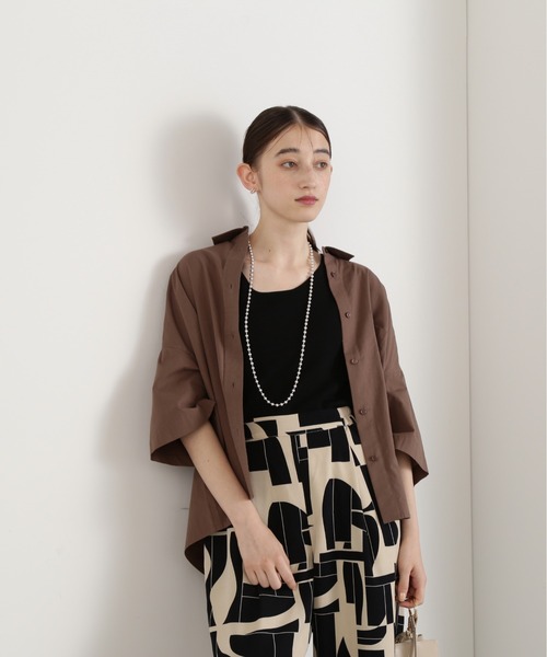 N.（N. Natural Beauty Basic）（エヌエヌナチュラルビューティーベーシック）の「◆コットンハーフスリーブシャツ（シャツ/ブラウス・レディース・ホワイト/モカ/ブルー・MEDIUM）」の22枚目の写真