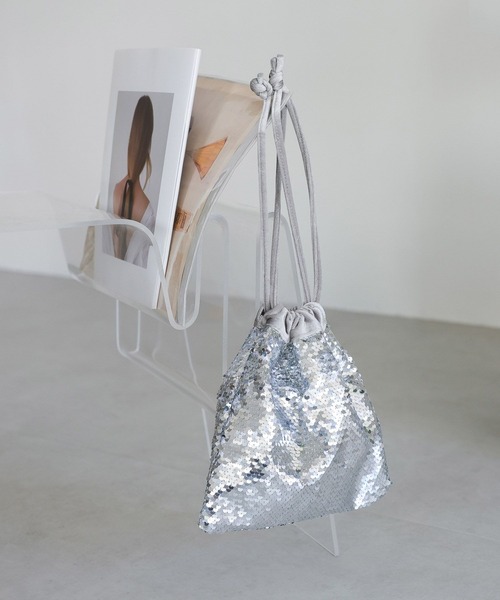 LOWRYS FARM（ローリーズファーム）の「スパンコールキンチャクＢＡＧ　970194（ハンドバッグ・レディース・ブラック/シルバー/ホワイト・FREE）」の3枚目の写真