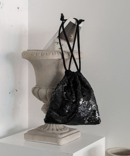 LOWRYS FARM（ローリーズファーム）の「スパンコールキンチャクＢＡＧ　970194（ハンドバッグ・レディース・ブラック/シルバー/ホワイト・FREE）」の2枚目の写真