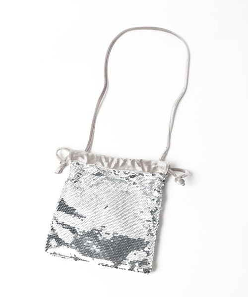 LOWRYS FARM（ローリーズファーム）の「スパンコールキンチャクＢＡＧ　970194（ハンドバッグ・レディース・ブラック/シルバー/ホワイト・FREE）」の4枚目の写真