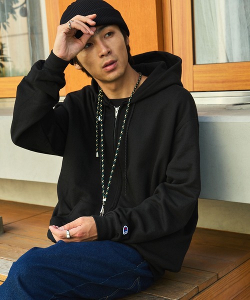 Champion Zip Hoodie/チャンピオン 裏起毛ジップパーカー MONO