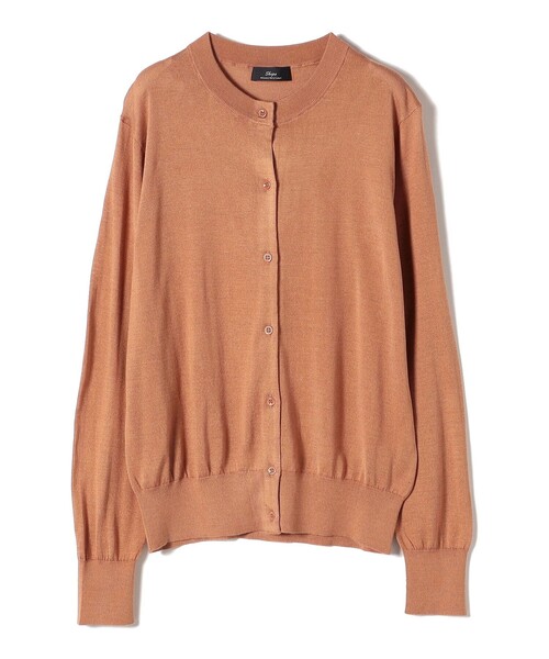 SHIPS(シップス)の「SHIPS Primary Navy Label:シルク カシミヤ クルーネック カーディガン(カーディガン/ボレロ・レディース・ブラック/ミント/オフホワイト/ブラウン/ライトグレー・38/36)」の4枚目の写真