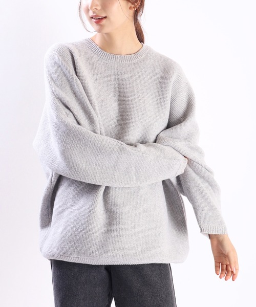 WESTSEA(ウエストシー)の「ポリMIX ミラノリブドルマンクルー(ニット/セーター・メンズ・オフホワイト/ライトグレー/ブルー系その他/ブラックミックス/ターコイズブルー/ブラック/ピンク/スカイブルー・L/M)」の5枚目の写真