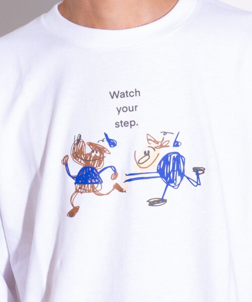 GLOSTER（グロスター）の「イラストレーター【ogwillust/オガワナツミ】コラボロンT vol3［watch your step］（Tシャツ/カットソー・メンズ・ホワイト/杢グレー・M/L）」の12枚目の写真