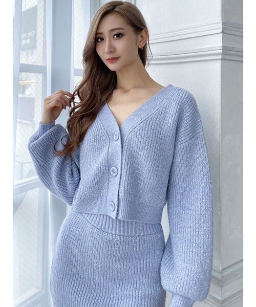 GYDA(ジェイダ)の「【セットアップ着用可】2WAYシャギースパンコール ニット トップス(ニット/セーター・レディース・オフホワイト/パープル・FREE)」の13枚目の写真