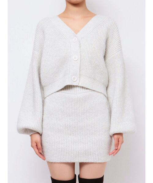 GYDA(ジェイダ)の「【セットアップ着用可】2WAYシャギースパンコール ニット トップス(ニット/セーター・レディース・オフホワイト/パープル・FREE)」の16枚目の写真