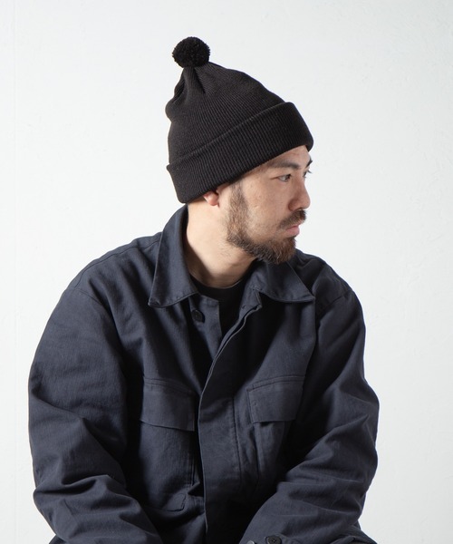 RACAL(ラカル)の「Pon-Pon Knit Watch / ポンポンニットワッチ(ニットキャップ/ビーニー・メンズ・アイボリー/ネイビー/ブラウン/ブラック/オレンジ/キャメル/グレイッシュベージュ/ダークグリーン・FREE)」の2枚目の写真