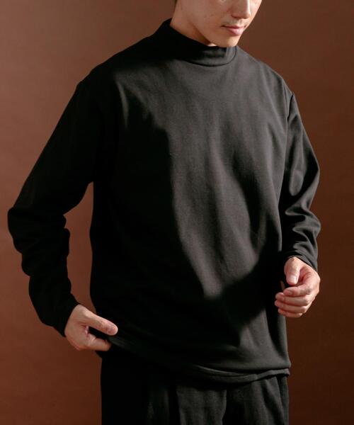 ITEMS URBANRESEARCH（アイテムズ アーバンリサーチ）の「発熱機能 ムジモックネックカットソー（Tシャツ/カットソー・メンズ・ホワイト/ブラック/モカ・MEDIUM/LARGE）」の2枚目の写真