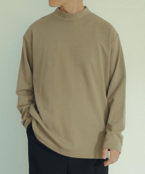 ITEMS URBANRESEARCH（アイテムズ アーバンリサーチ）の「発熱機能 ムジモックネックカットソー（Tシャツ/カットソー・メンズ・ホワイト/ブラック/モカ・MEDIUM/LARGE）」の3枚目の写真