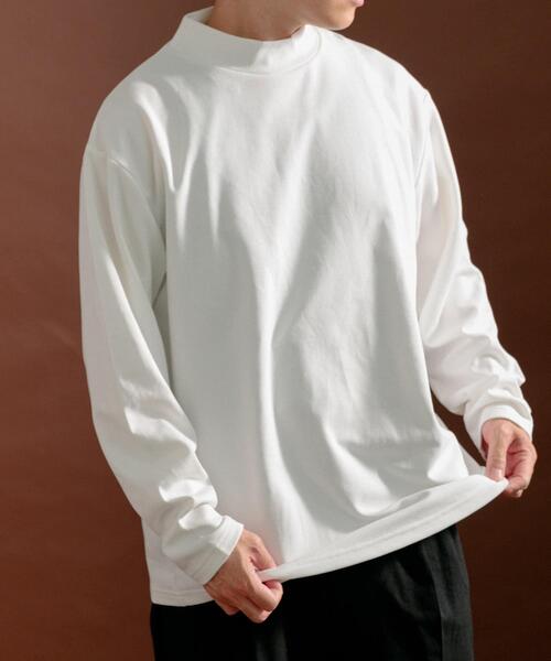 ITEMS URBANRESEARCH（アイテムズ アーバンリサーチ）の「発熱機能 ムジモックネックカットソー（Tシャツ/カットソー・メンズ・ホワイト/ブラック/モカ・MEDIUM/LARGE）」の5枚目の写真