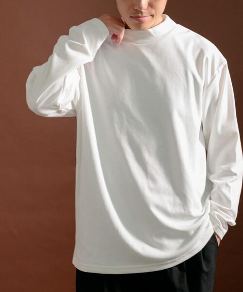 ITEMS URBANRESEARCH（アイテムズ アーバンリサーチ）の「発熱機能 ムジモックネックカットソー（Tシャツ/カットソー・メンズ・ホワイト/ブラック/モカ・MEDIUM/LARGE）」の6枚目の写真